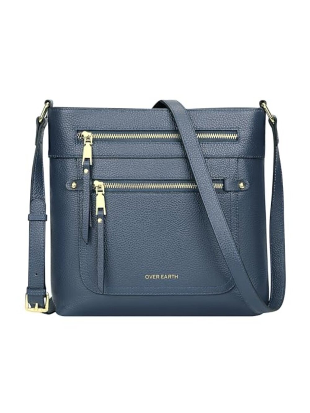 Genuine Leather Crossbody Bag with Multiple Pockets Adjustable Strap